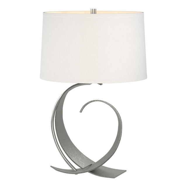 Hubbardton Forge 2006 Vintage Platinum Natural Anna Shade (SF) Fullered Impressions Table Lamp