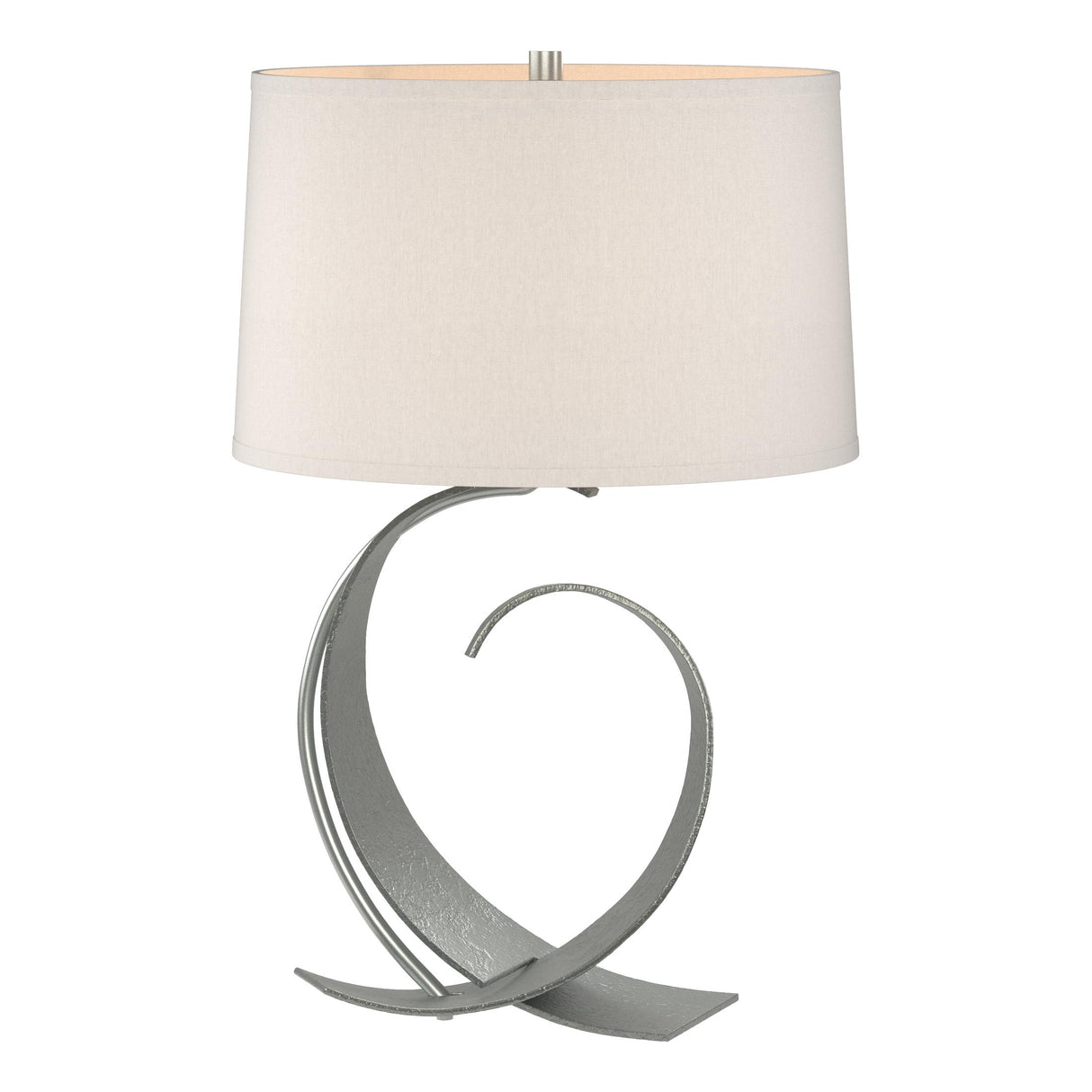 Hubbardton Forge 2006 Vintage Platinum Flax Shade (SE) Fullered Impressions Table Lamp