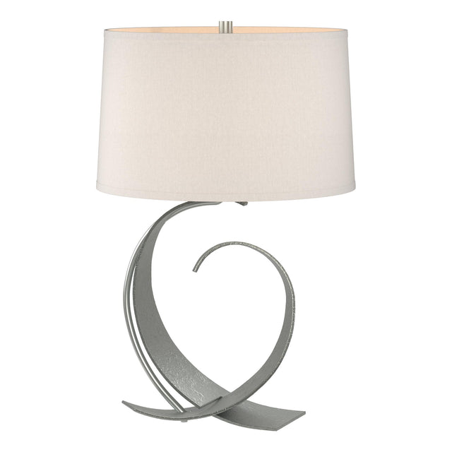 Hubbardton Forge 2006 Vintage Platinum Flax Shade (SE) Fullered Impressions Table Lamp