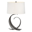 Hubbardton Forge 2006 Oil Rubbed Bronze Natural Anna Shade (SF) Fullered Impressions Table Lamp