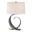 Hubbardton Forge 2006 Oil Rubbed Bronze Flax Shade (SE) Fullered Impressions Table Lamp