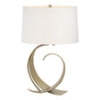 Hubbardton Forge 2006 Modern Brass Natural Anna Shade (SF) Fullered Impressions Table Lamp