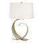 Hubbardton Forge 2006 Modern Brass Natural Anna Shade (SF) Fullered Impressions Table Lamp