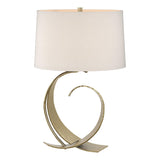 Hubbardton Forge 2006 Modern Brass Flax Shade (SE) Fullered Impressions Table Lamp
