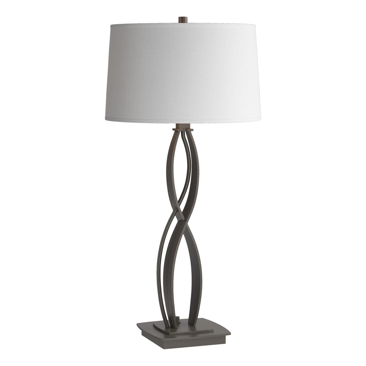 Hubbardton Forge 2006 Dark Smoke Natural Anna Shade (SF) Almost Infinity Table Lamp