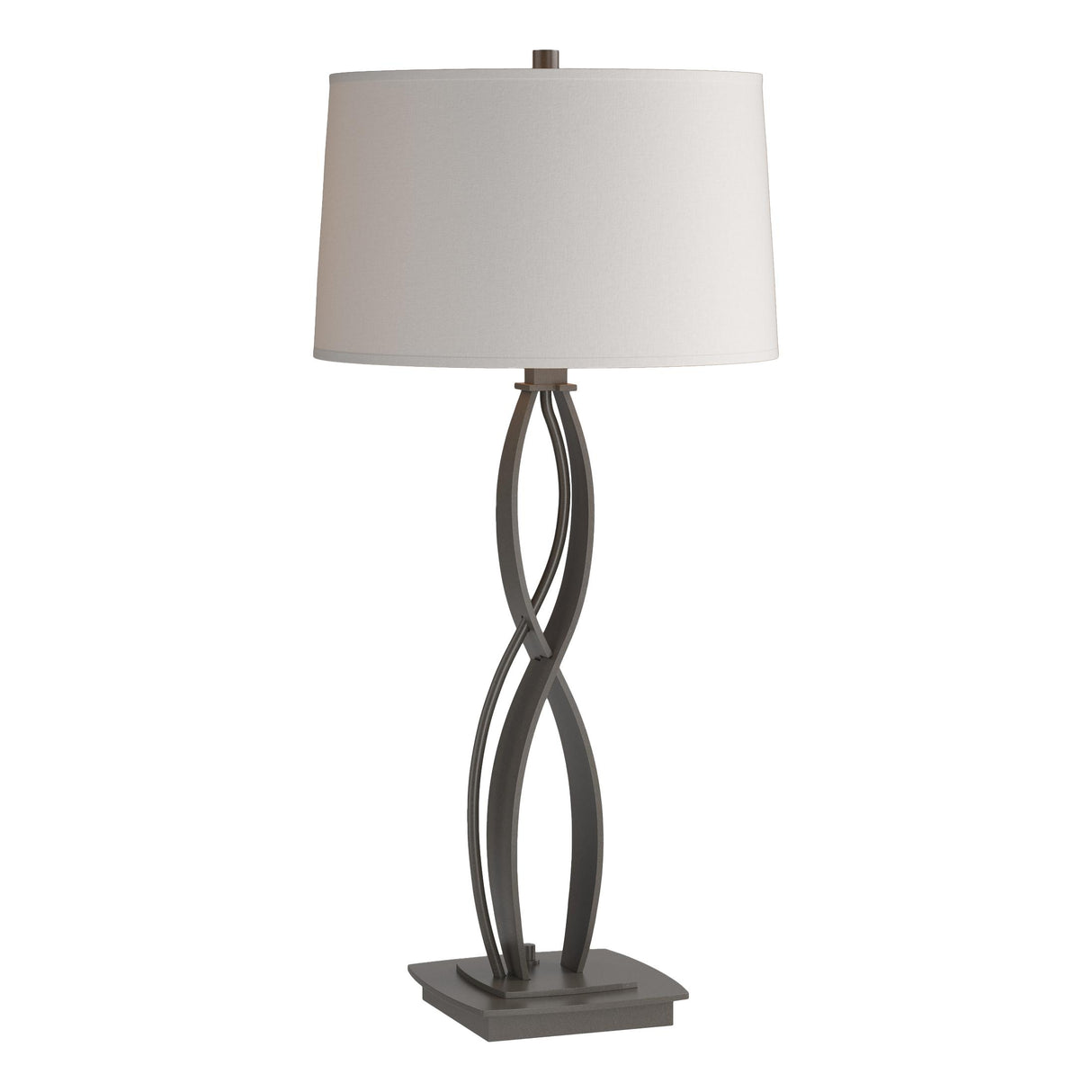Hubbardton Forge 2006 Dark Smoke Flax Shade (SE) Almost Infinity Table Lamp