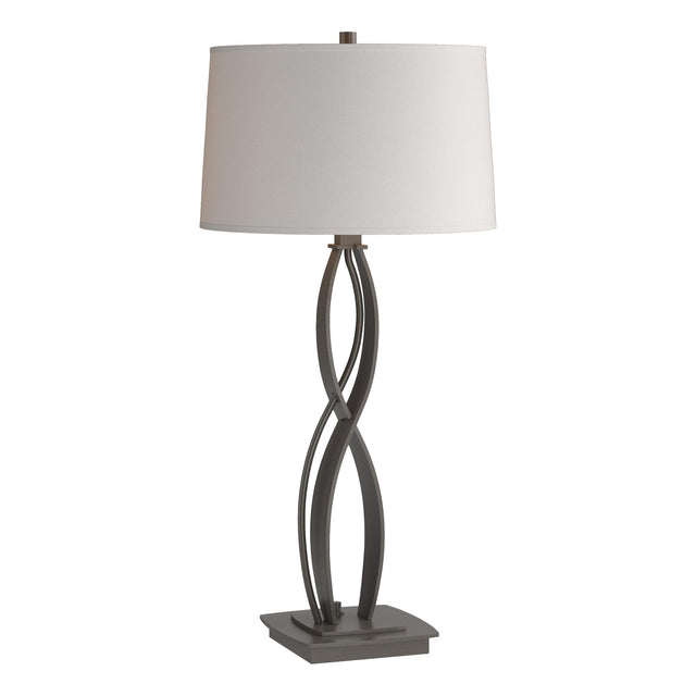 Hubbardton Forge 2006 Dark Smoke Flax Shade (SE) Almost Infinity Table Lamp