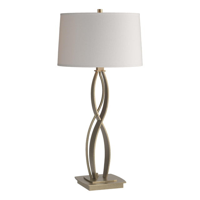 Hubbardton Forge 2006 Soft Gold Flax Shade (SE) Almost Infinity Table Lamp