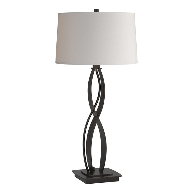 Hubbardton Forge 2006 Oil Rubbed Bronze Flax Shade (SE) Almost Infinity Table Lamp