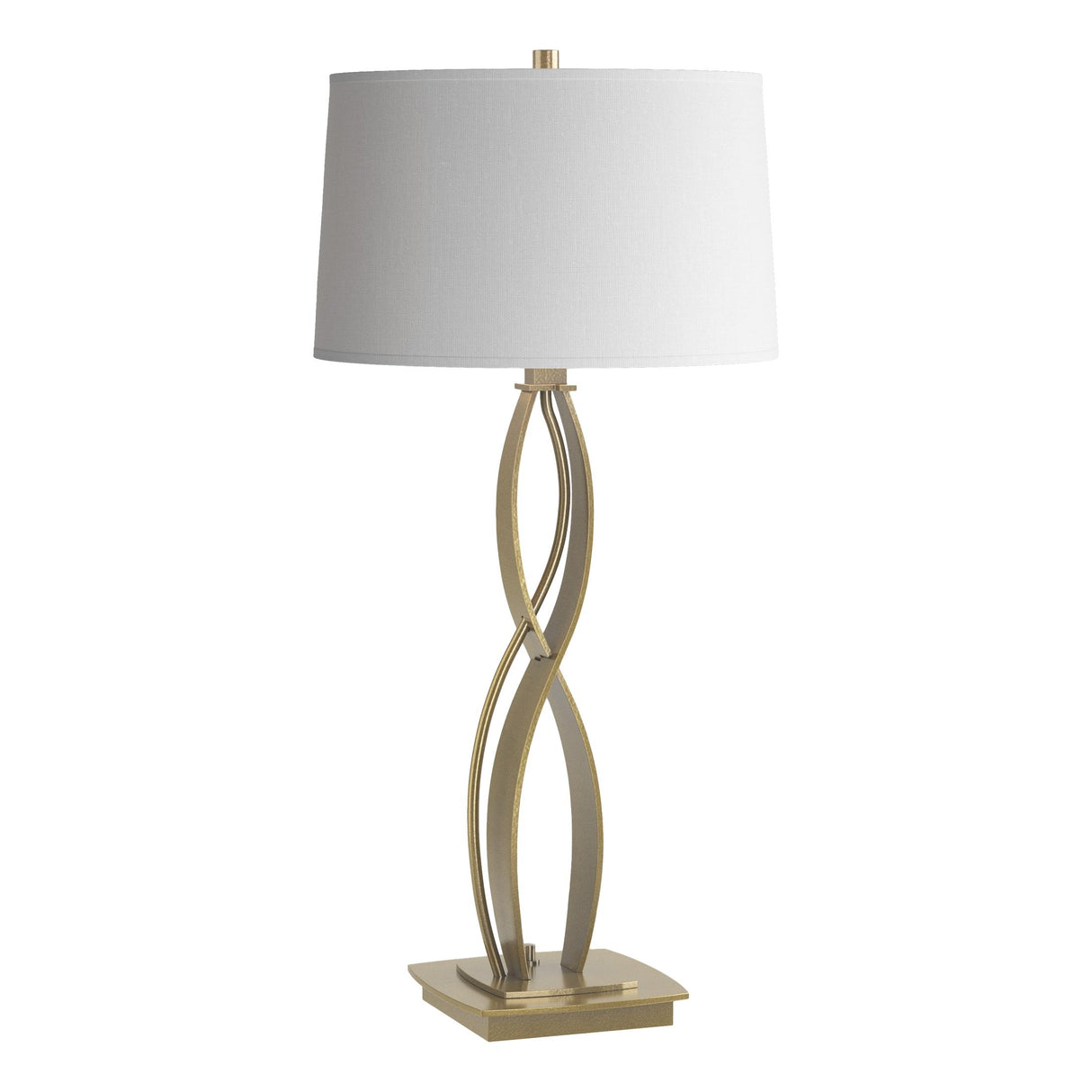 Hubbardton Forge 2006 Modern Brass Natural Anna Shade (SF) Almost Infinity Table Lamp