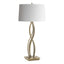 Hubbardton Forge 2006 Modern Brass Natural Anna Shade (SF) Almost Infinity Table Lamp
