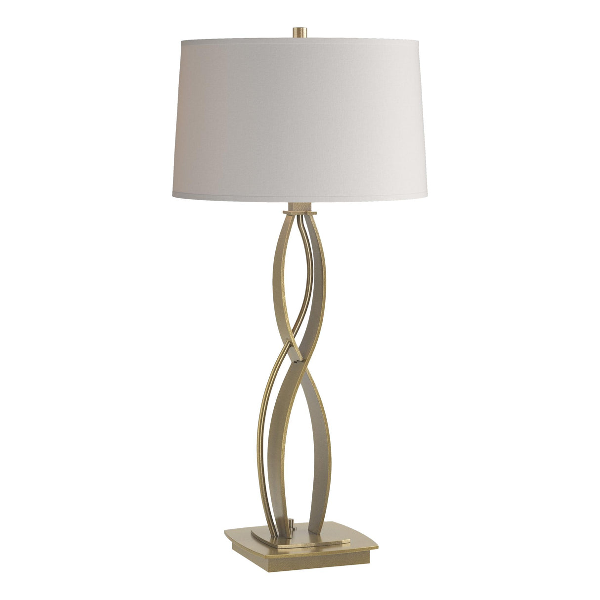 Hubbardton Forge 2006 Modern Brass Flax Shade (SE) Almost Infinity Table Lamp