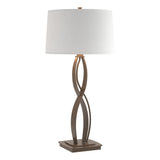 Hubbardton Forge 2006 Bronze Natural Anna Shade (SF) Almost Infinity Tall Table Lamp