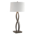 Hubbardton Forge 2006 Dark Smoke Natural Anna Shade (SF) Almost Infinity Tall Table Lamp