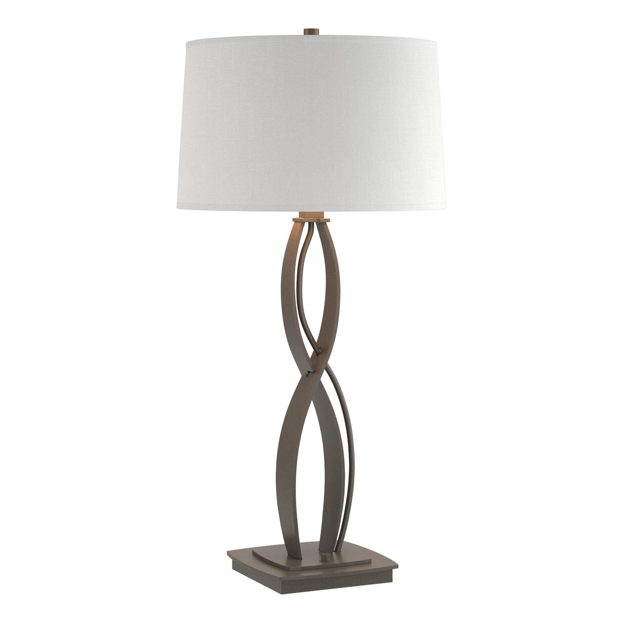 Hubbardton Forge 2006 Dark Smoke Natural Anna Shade (SF) Almost Infinity Tall Table Lamp