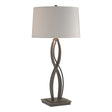 Hubbardton Forge 2006 Natural Iron Flax Shade (SE) Almost Infinity Tall Table Lamp