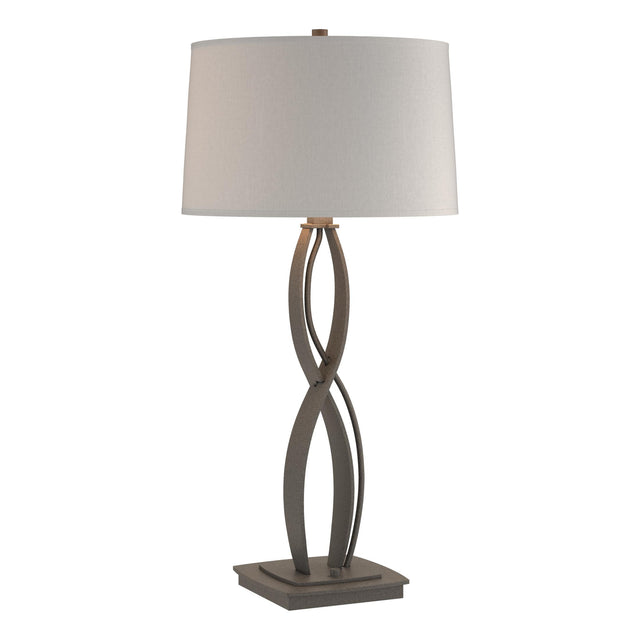 Hubbardton Forge 2006 Natural Iron Flax Shade (SE) Almost Infinity Tall Table Lamp