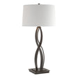 Hubbardton Forge 2006 Oil Rubbed Bronze Natural Anna Shade (SF) Almost Infinity Tall Table Lamp