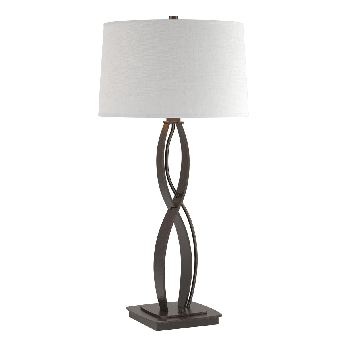 Hubbardton Forge 2006 Oil Rubbed Bronze Natural Anna Shade (SF) Almost Infinity Tall Table Lamp