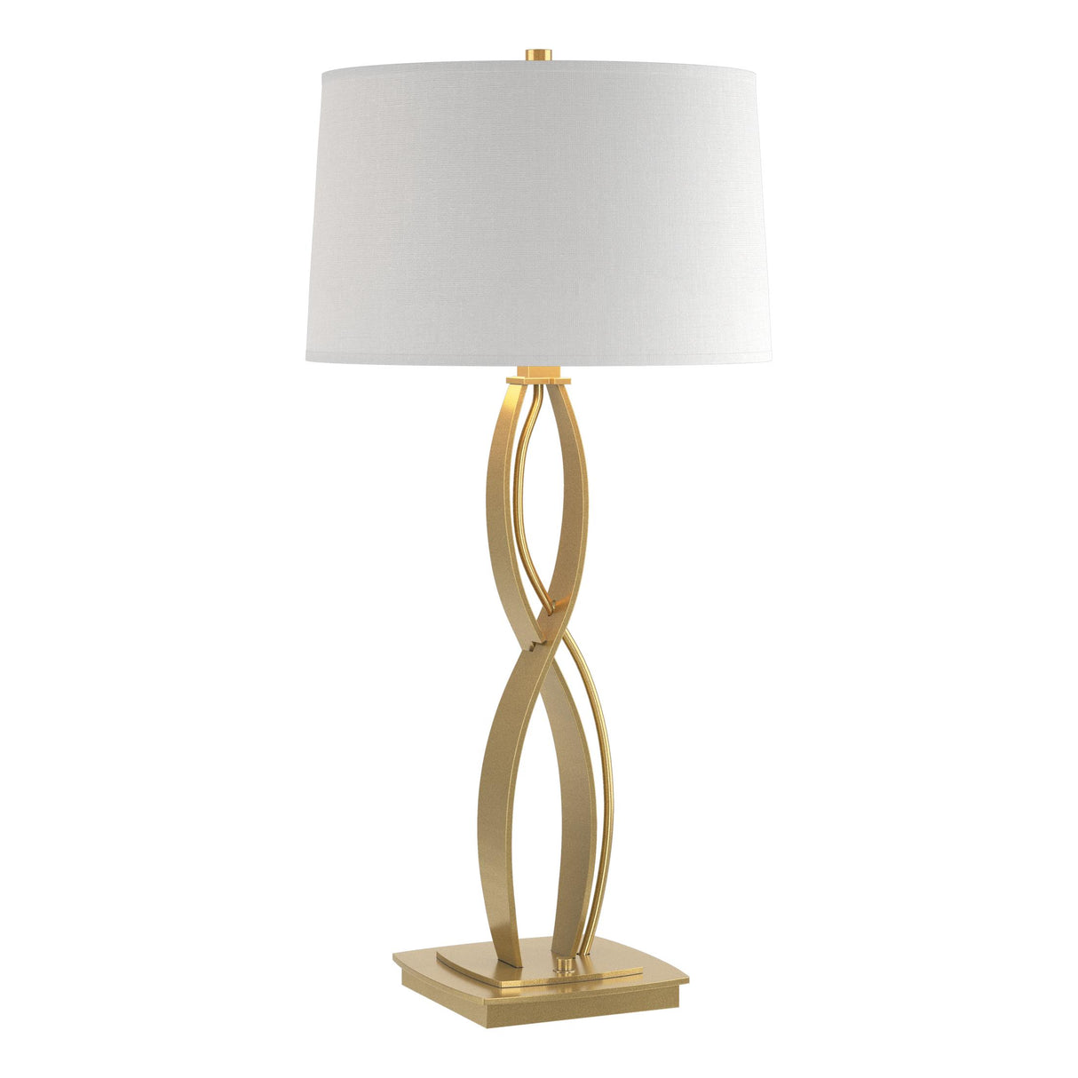 Hubbardton Forge 2006 Modern Brass Natural Anna Shade (SF) Almost Infinity Tall Table Lamp