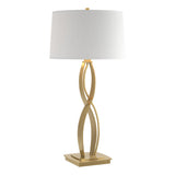 Hubbardton Forge 2006 Modern Brass Natural Anna Shade (SF) Almost Infinity Tall Table Lamp