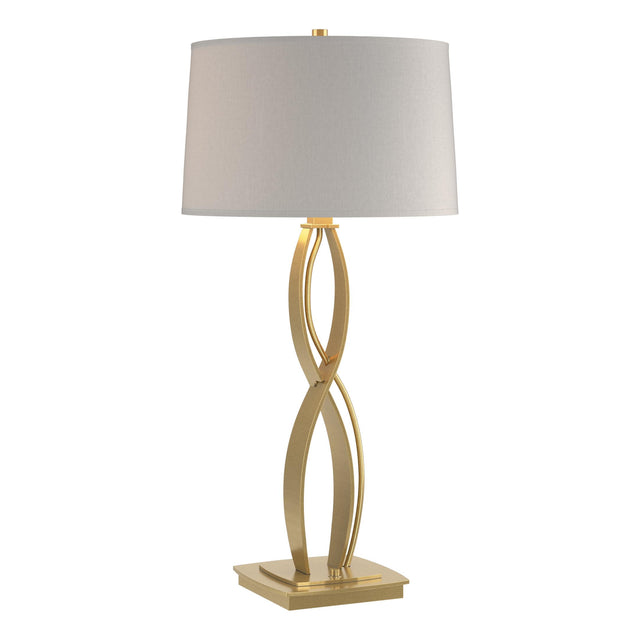 Hubbardton Forge 2006 Modern Brass Flax Shade (SE) Almost Infinity Tall Table Lamp