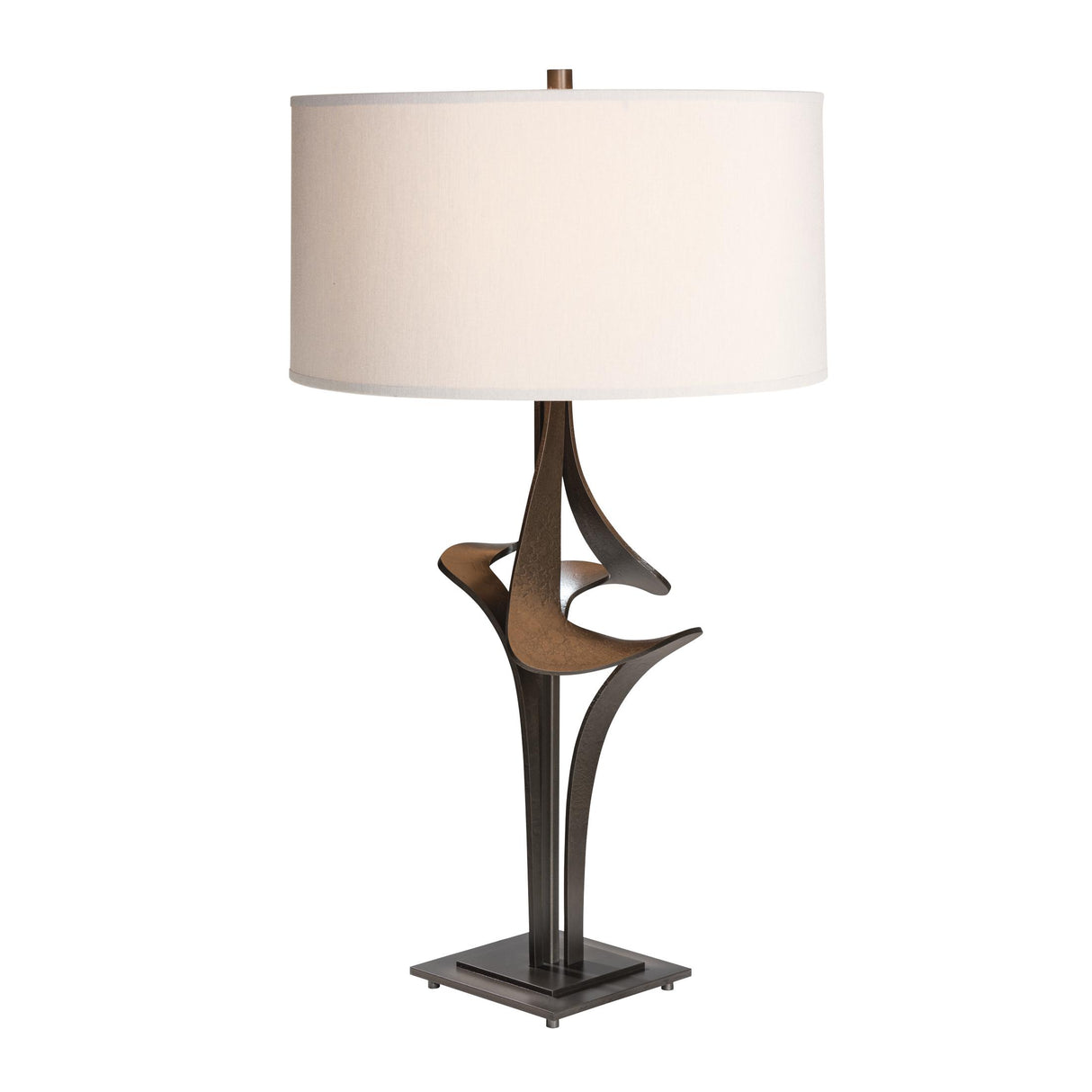 Hubbardton Forge 2010 Dark Smoke Natural Anna Shade (SF) Antasia Table Lamp
