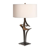 Hubbardton Forge 2010 Dark Smoke Natural Anna Shade (SF) Antasia Table Lamp