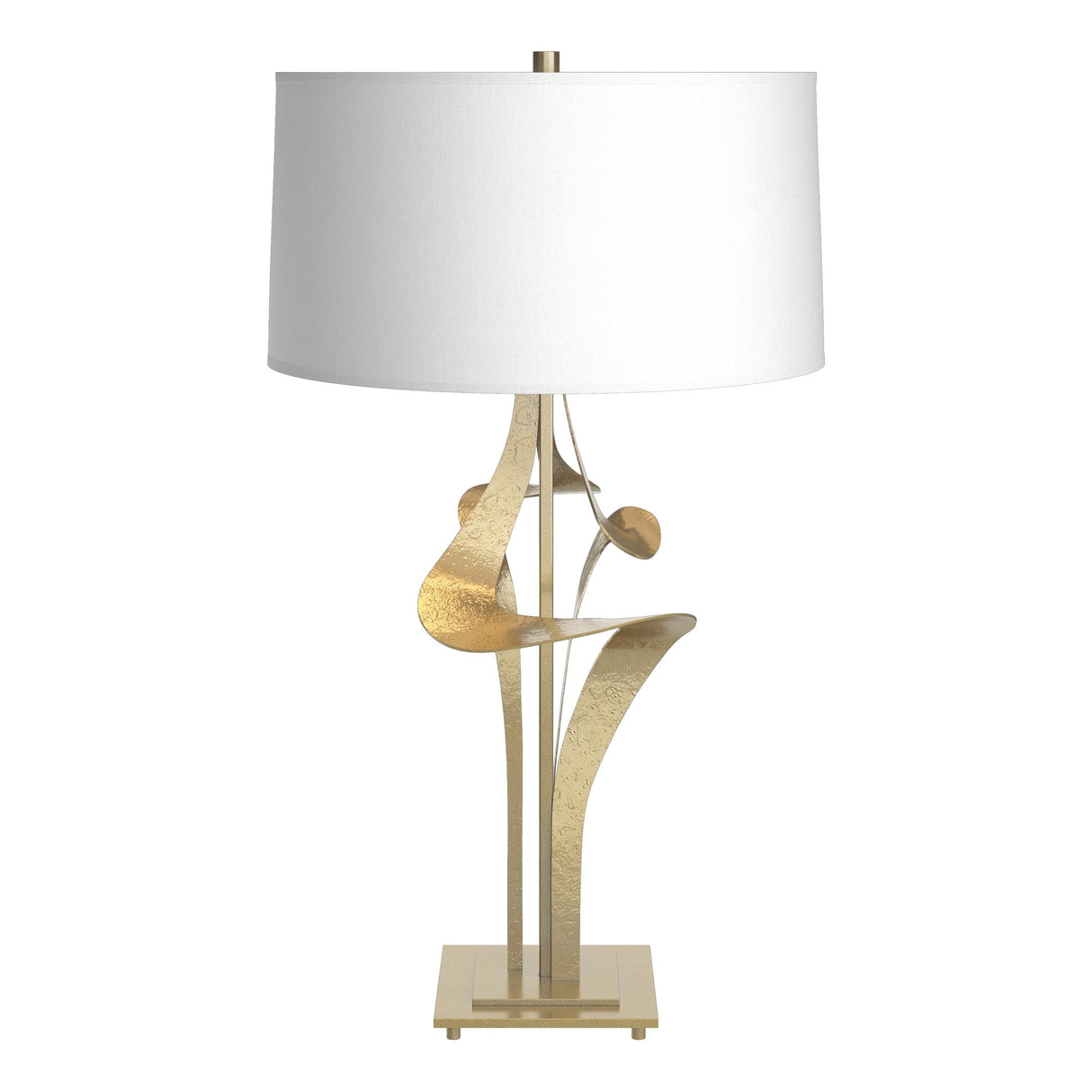 Hubbardton Forge 2010 Modern Brass Natural Anna Shade (SF) Antasia Table Lamp