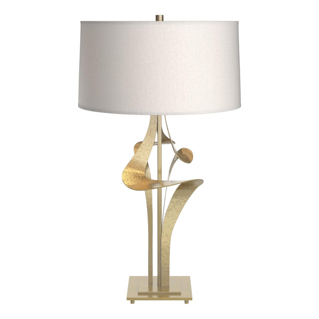 Hubbardton Forge 2010 Modern Brass Flax Shade (SE) Antasia Table Lamp