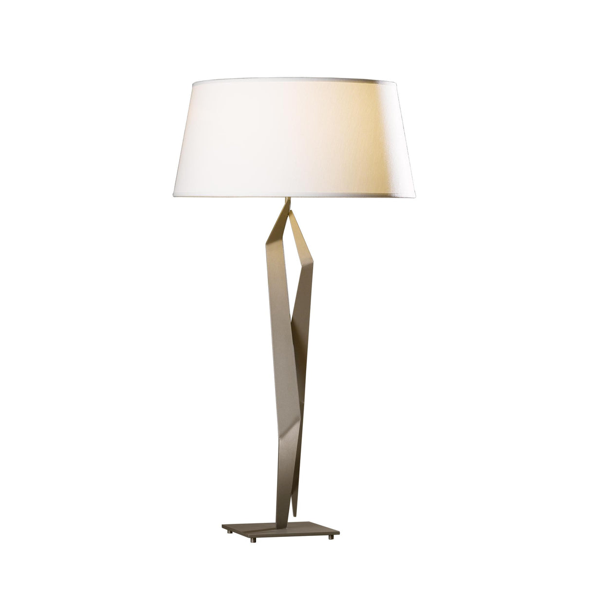 Hubbardton Forge 2012 Dark Smoke Natural Anna Shade (SF) Facet Table Lamp