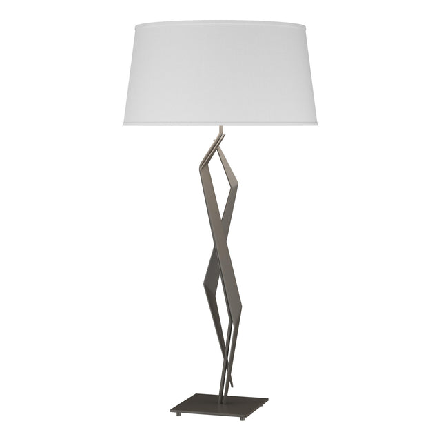 Hubbardton Forge 2012 Dark Smoke Natural Anna Shade (SF) Facet Table Lamp