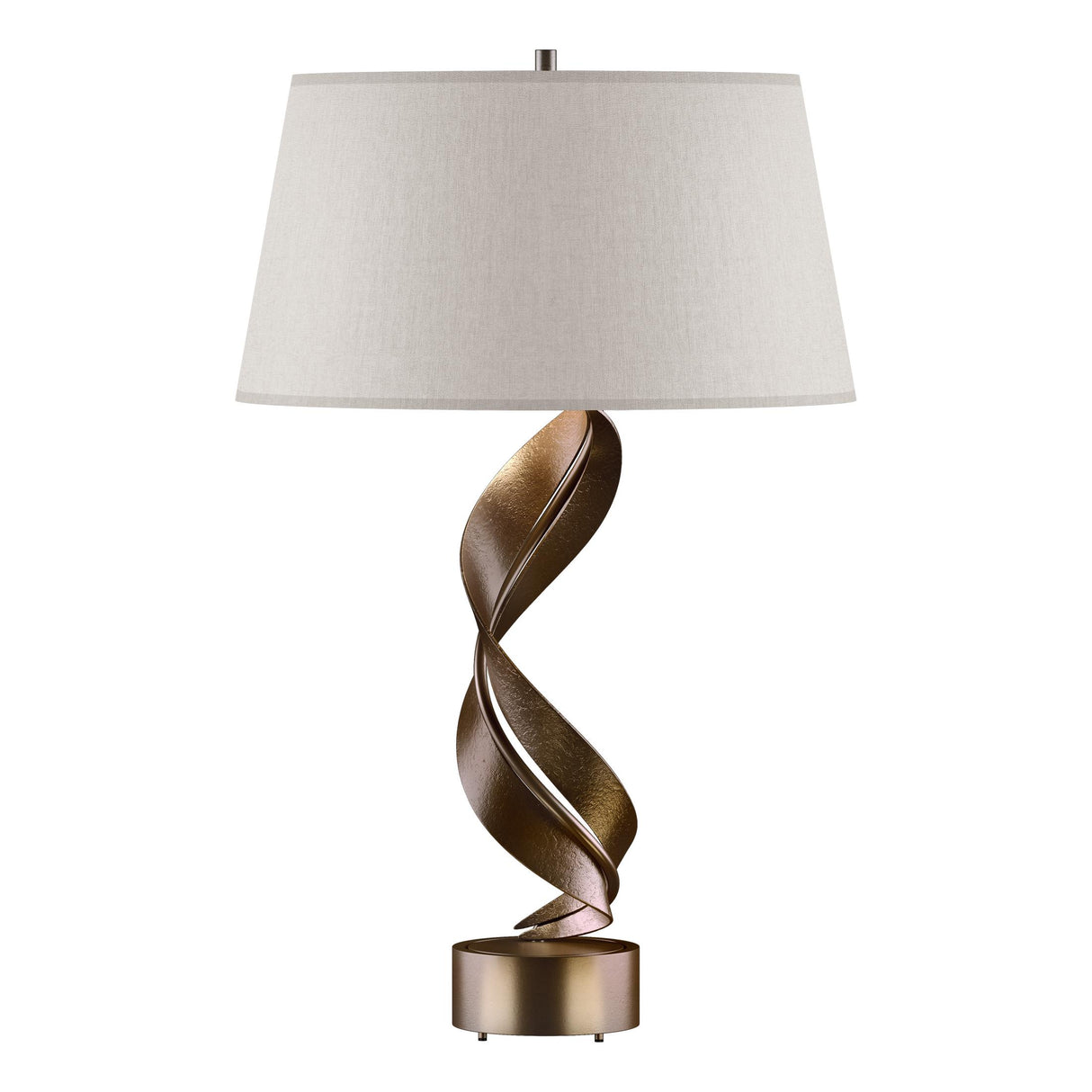 Hubbardton Forge 2014 Bronze Flax Shade (SE) Folio Table Lamp