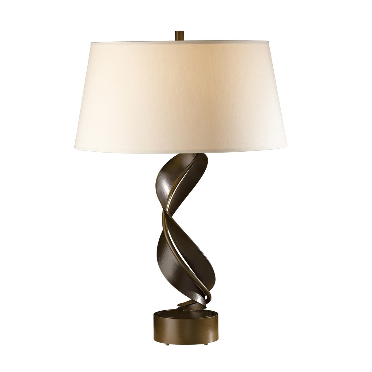 Hubbardton Forge 2014 Bronze Flax Shade (SE) Folio Table Lamp
