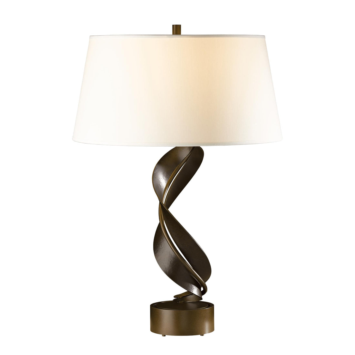 Hubbardton Forge 2014 Bronze Natural Anna Shade (SF) Folio Table Lamp