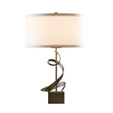 Hubbardton Forge 2011 Dark Smoke Natural Anna Shade (SF) Gallery Spiral Table Lamp