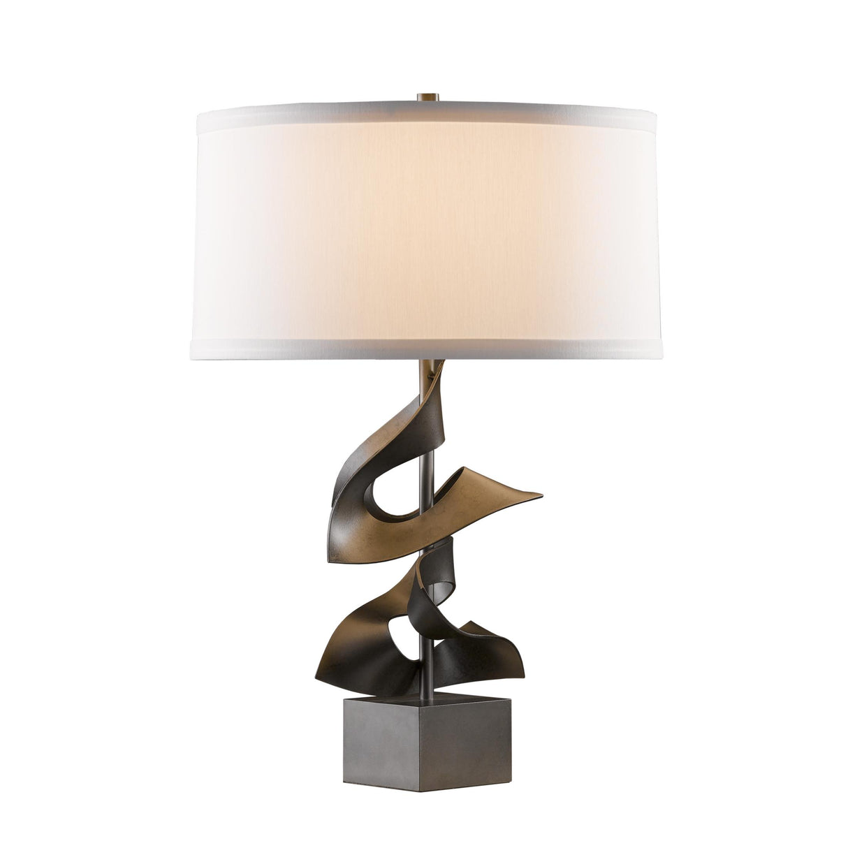 Hubbardton Forge 2011 Dark Smoke Natural Anna Shade (SF) Gallery Twofold Table Lamp