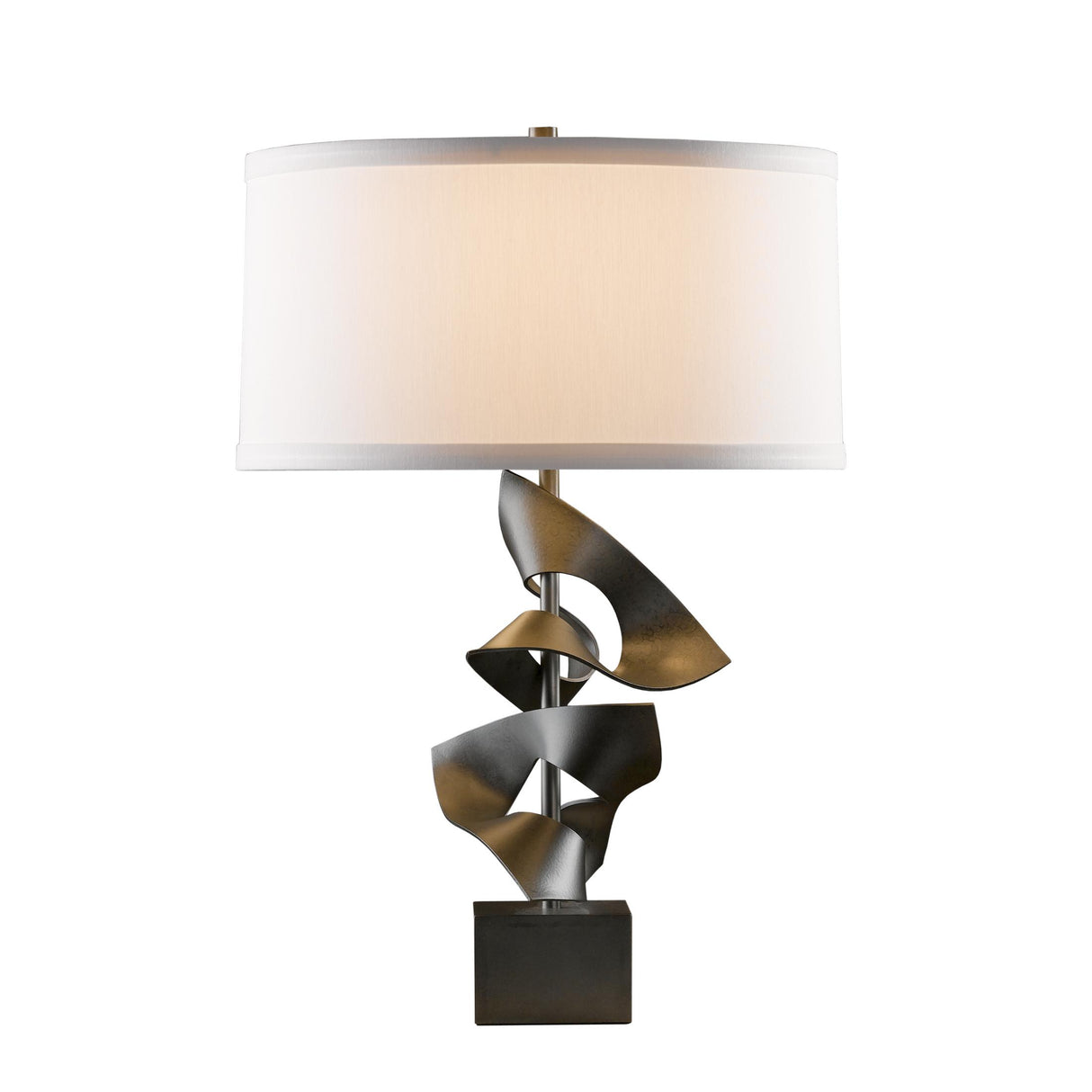 Hubbardton Forge 2011 Dark Smoke Natural Anna Shade (SF) Gallery Twofold Table Lamp