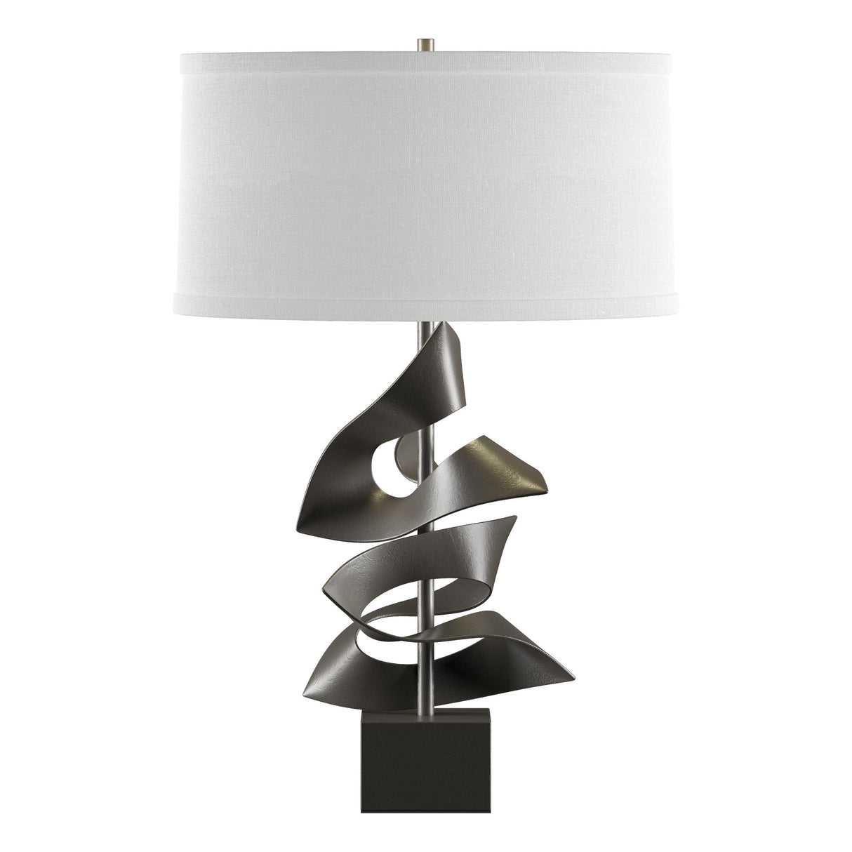 Hubbardton Forge 2011 Dark Smoke Natural Anna Shade (SF) Gallery Twofold Table Lamp