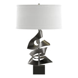 Hubbardton Forge 2011 Dark Smoke Natural Anna Shade (SF) Gallery Twofold Table Lamp