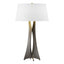Hubbardton Forge 2013 Dark Smoke Natural Anna Shade (SF) Moreau Tall Table Lamp