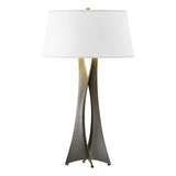 Hubbardton Forge 2013 Dark Smoke Flax Shade (SE) Moreau Tall Table Lamp