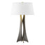 Hubbardton Forge 2013 Dark Smoke Flax Shade (SE) Moreau Tall Table Lamp