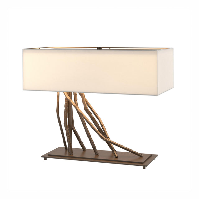 Hubbardton Forge 2012 Bronze Natural Anna Shade (SF) Brindille Table Lamp