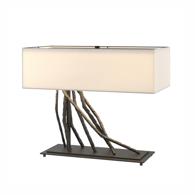 Hubbardton Forge 2012 Black Natural Anna Shade (SF) Brindille Table Lamp