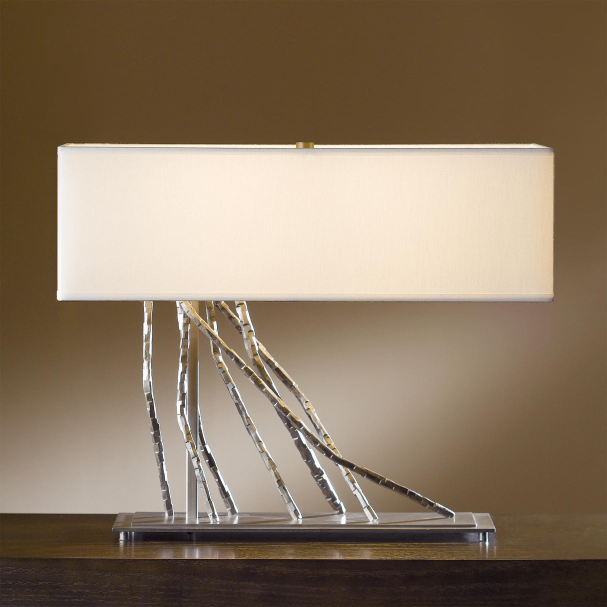 Hubbardton Forge 2012 Vintage Platinum Natural Anna Shade (SF) Brindille Table Lamp