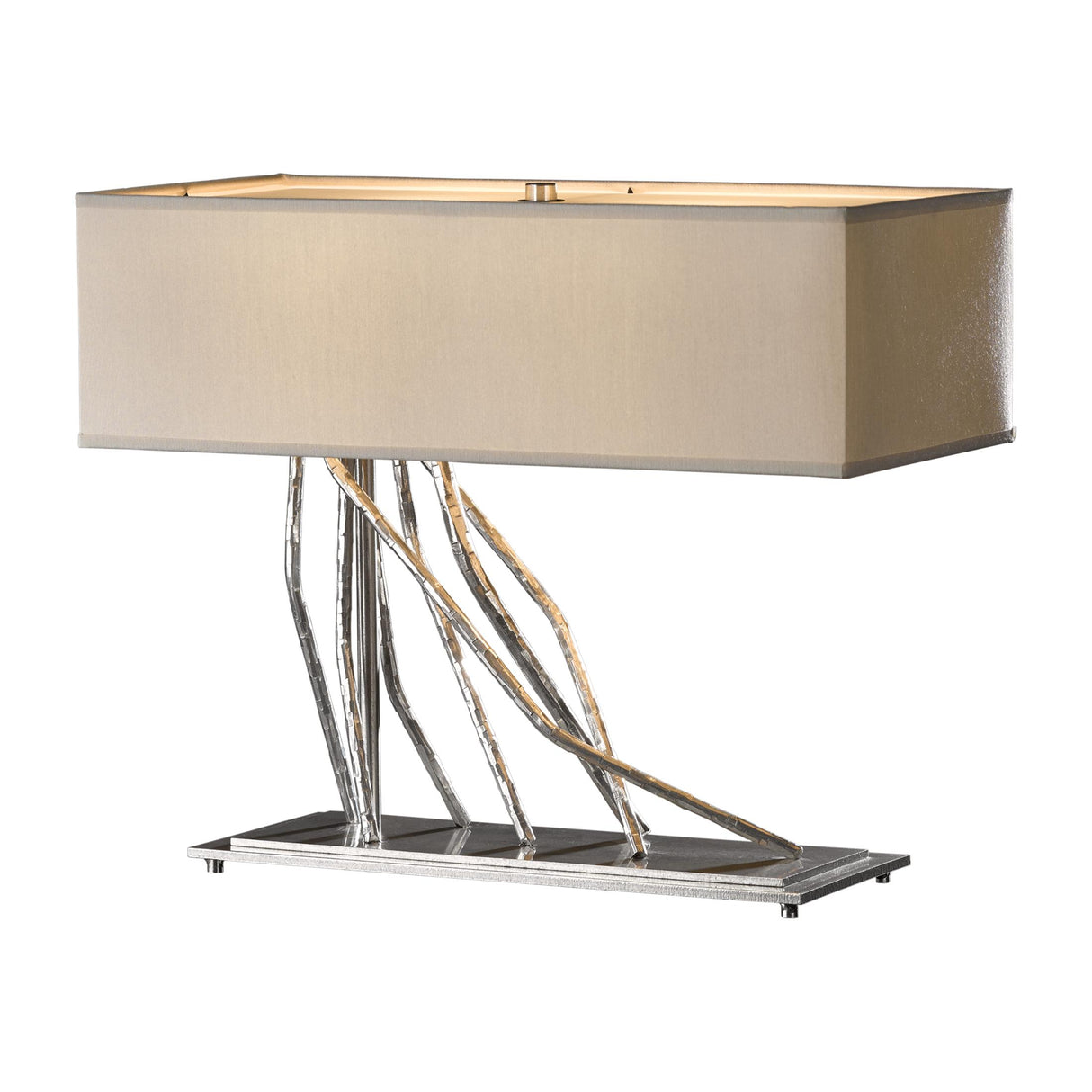 Hubbardton Forge 2012 Vintage Platinum Flax Shade (SE) Brindille Table Lamp