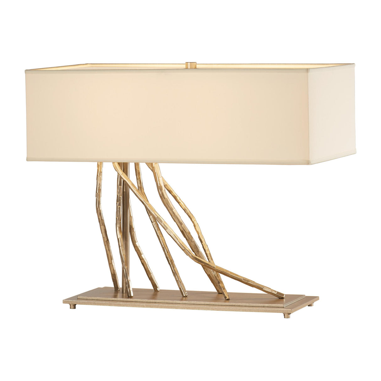Hubbardton Forge 2012 Soft Gold Natural Anna Shade (SF) Brindille Table Lamp