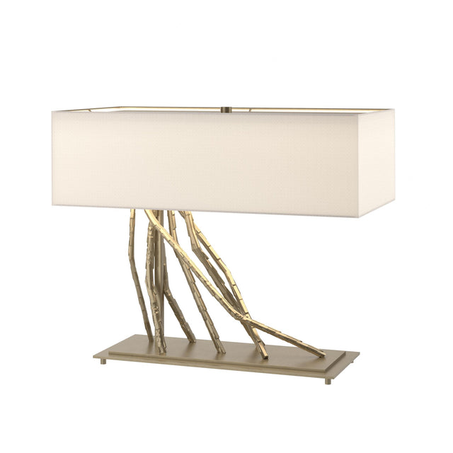 Hubbardton Forge 2012 Soft Gold Flax Shade (SE) Brindille Table Lamp