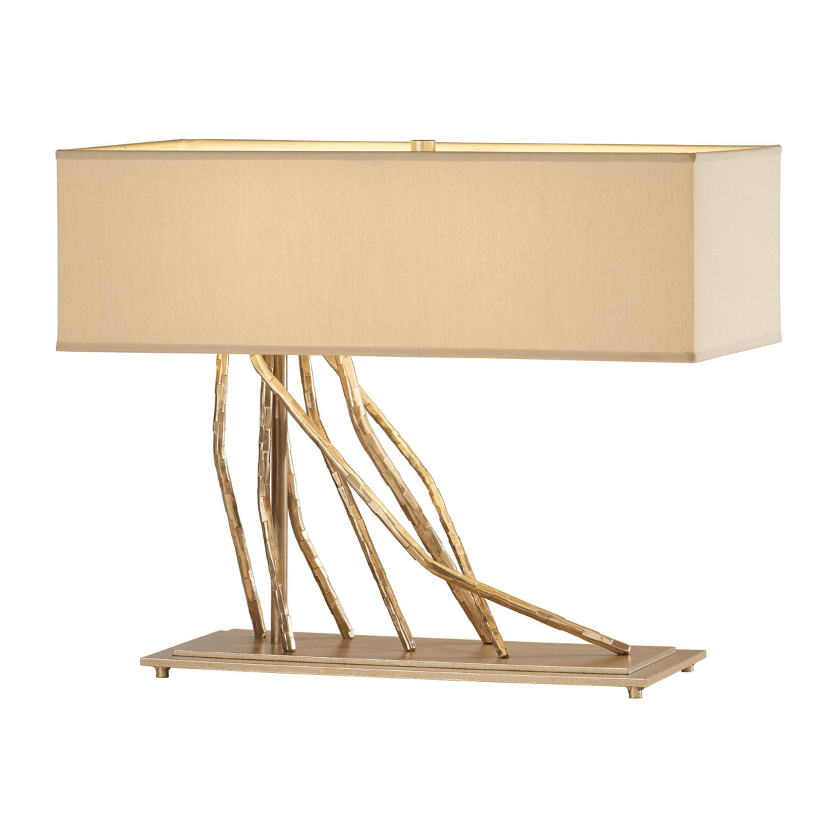 Hubbardton Forge 2012 Soft Gold Flax Shade (SE) Brindille Table Lamp